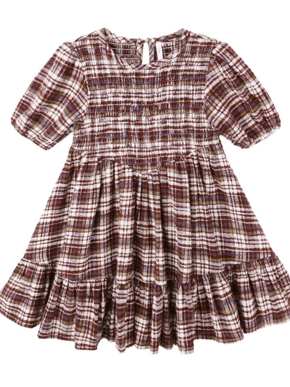 Rylee + Cru India Dress in Burgundy Plaid 2-3y LIKE NEW